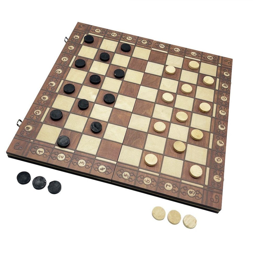 Набір настільних ігор "Шахи, нарди, шашки 3 в 1" Set1 NE-LG-11 ігрове поле 40х40 см 5