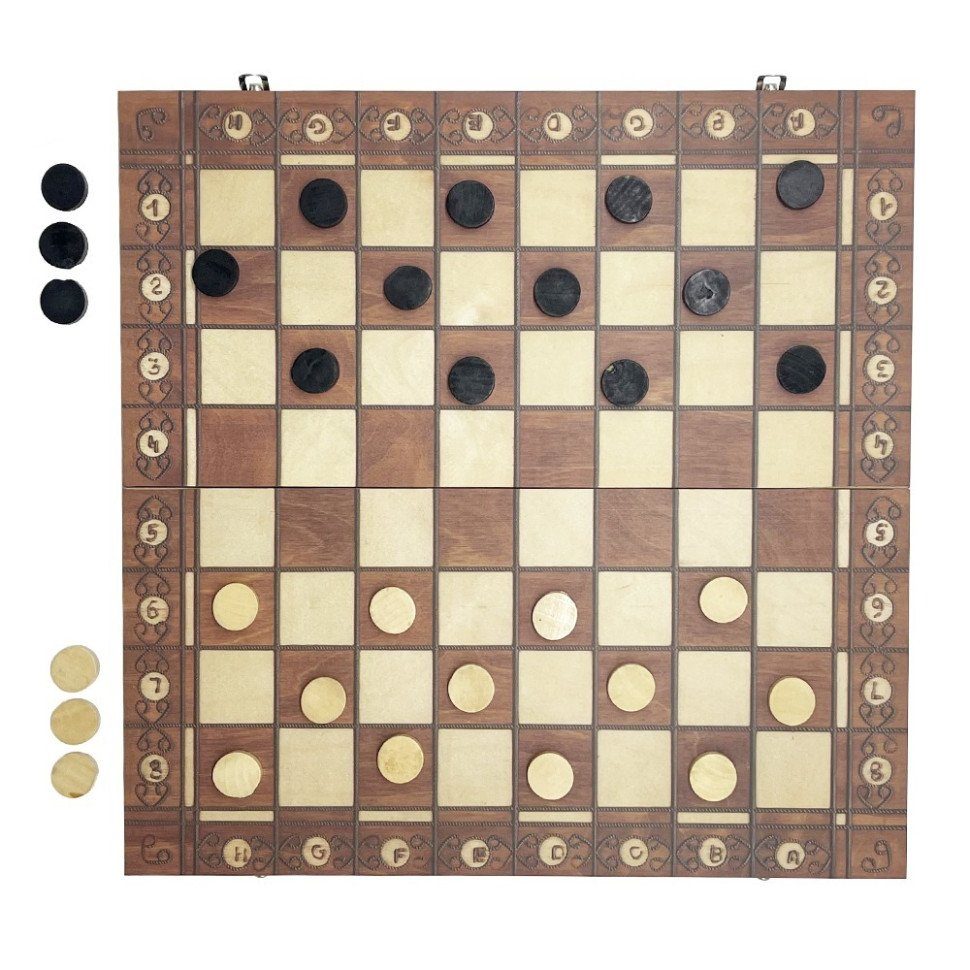Набір настільних ігор "Шахи, нарди, шашки 3 в 1" Set1 NE-LG-11 ігрове поле 40х40 см 4
