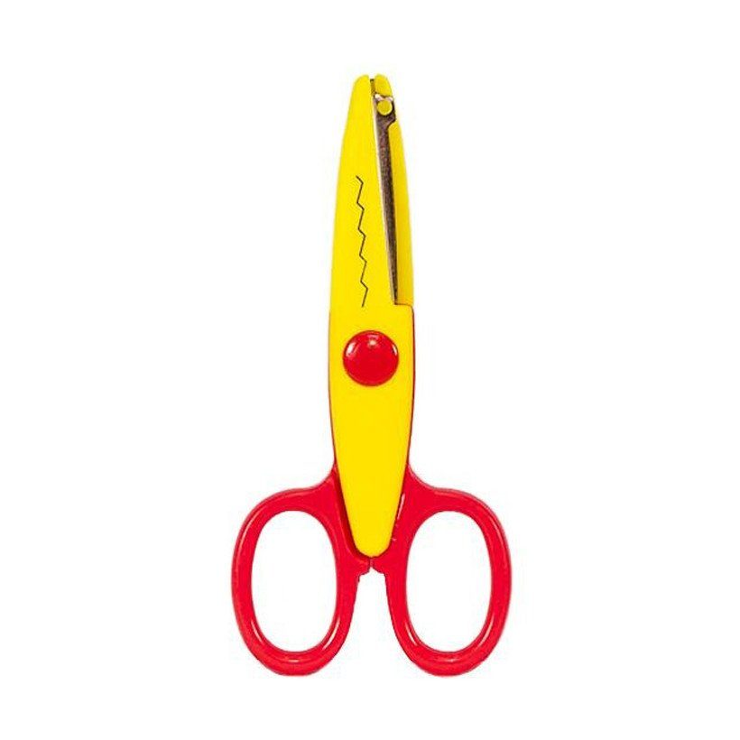 Ножиці дитячі 80685(Red-Yellow) з фігурним лезом