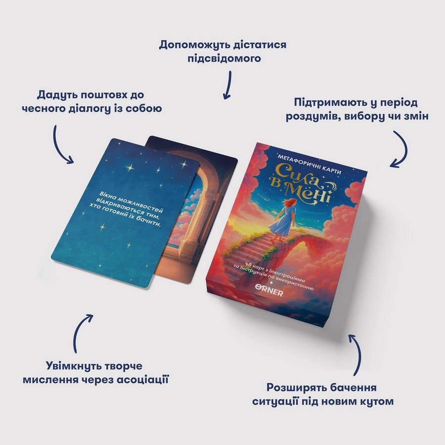 Метафорично-асоціативні картки "Сила в мені" orner-3031, 48 карток, інструкція 6