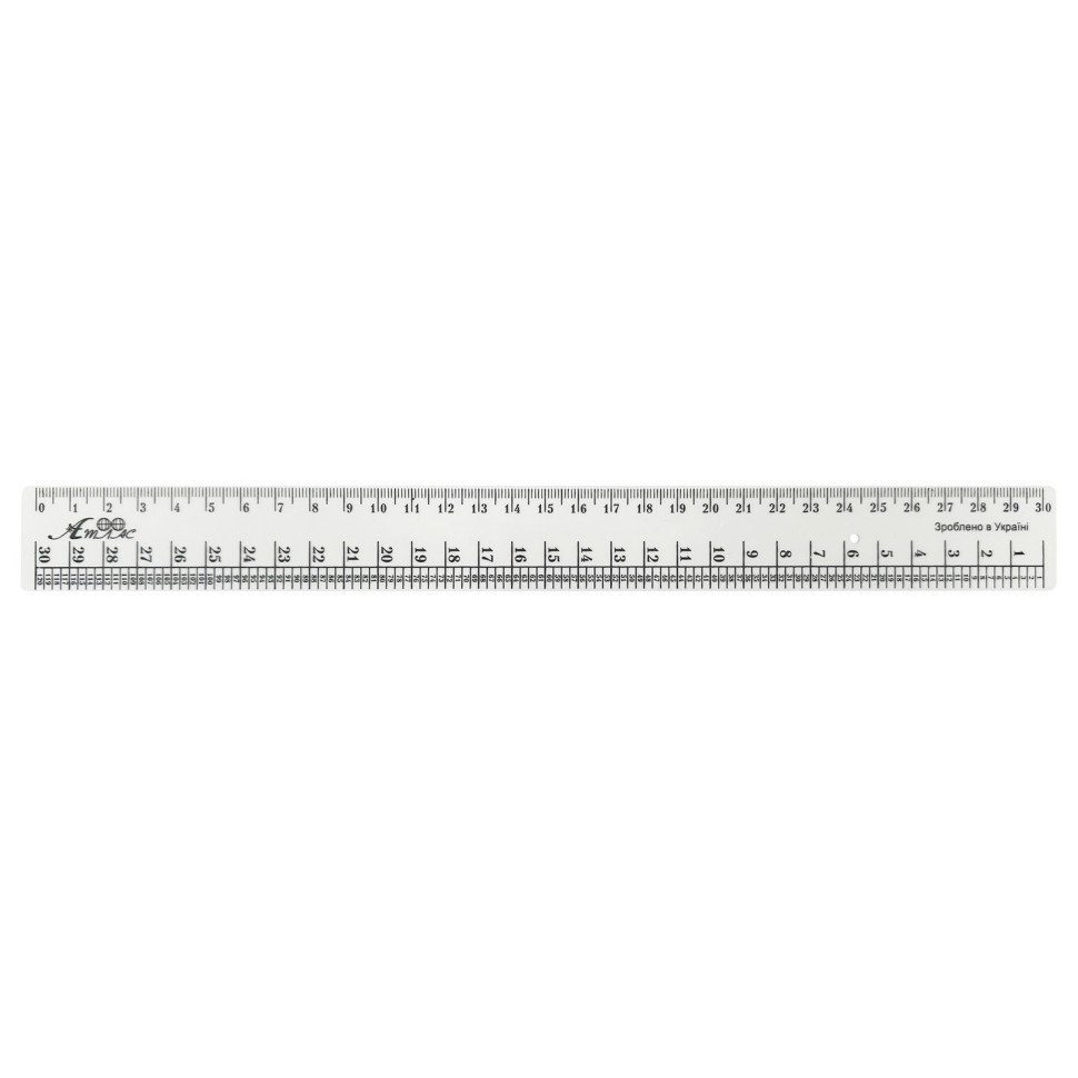 Лінійка Закрійника AS-0609, К-9050 колір білий, пластикова, 30 см