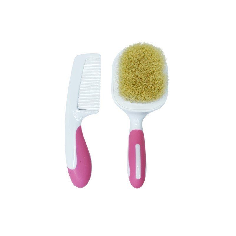 Набір гребінець і щітка з натурального ворсу MGZ-0725(Pink) 3