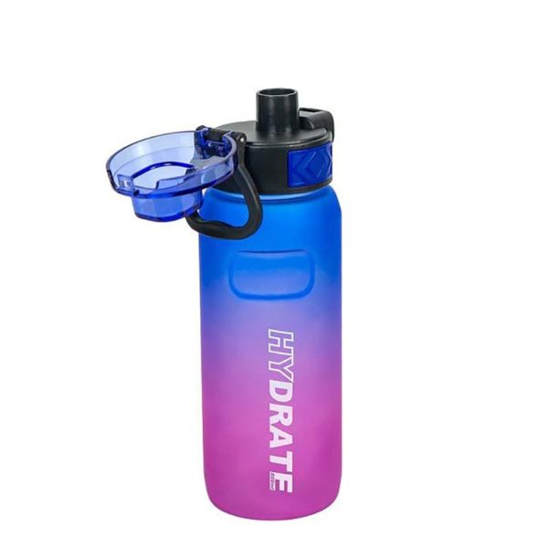 Пляшка для води 2501-SP(Blue-Violet) з поильником та кнопкою, 800 мл