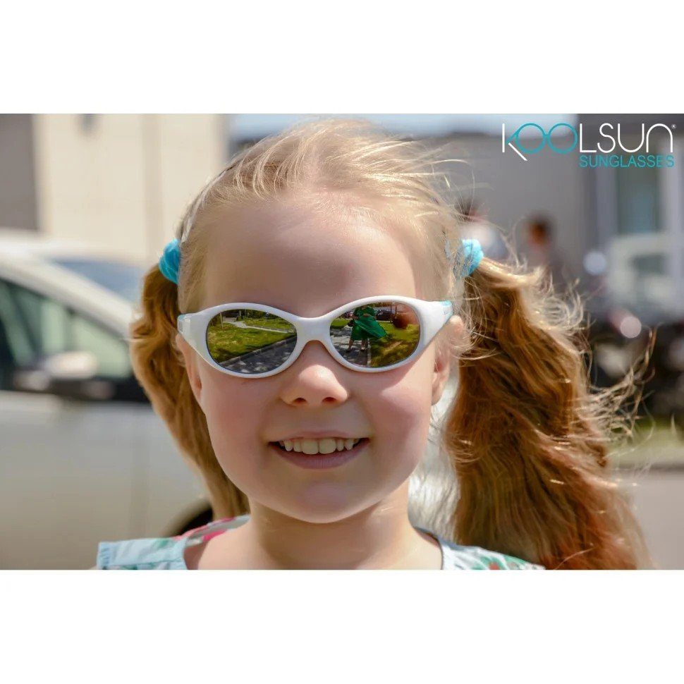 Дитячі сонцезахисні окуляри Koolsun біло-бірюзові серії Flex (Розмір: 3+) KS-FLWA003 2