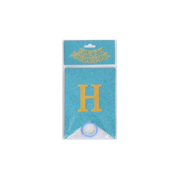Гірлянда з прапорцями "Happy Birthday" MK, 5955(Light-Blue) блакитна