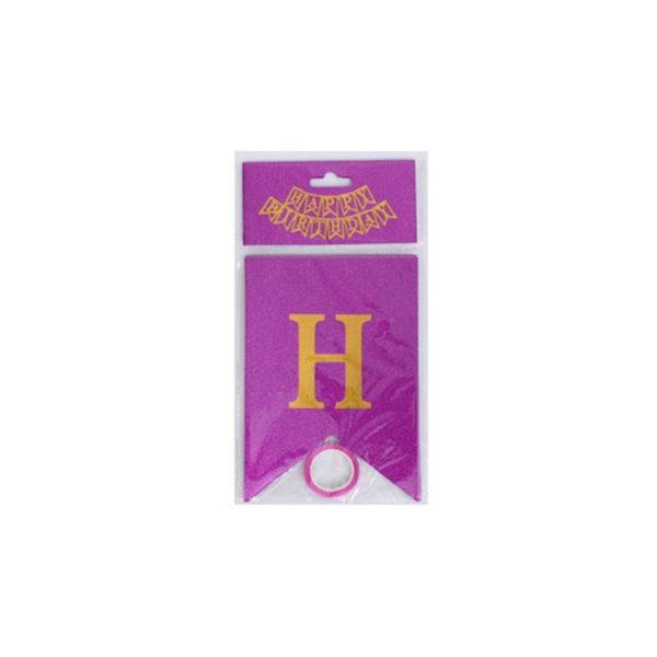 Гірлянда з прапорцями "Happy Birthday" MK 5955(Violet) фіолетова