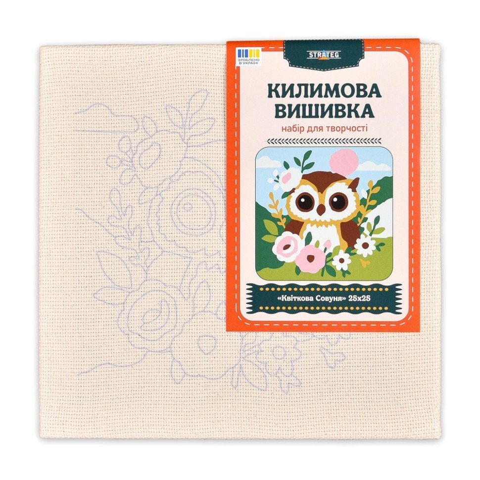 Набір для килимової вишивки "Квіткова Совуня" CCX2525-4 розмір 25х25 см 2