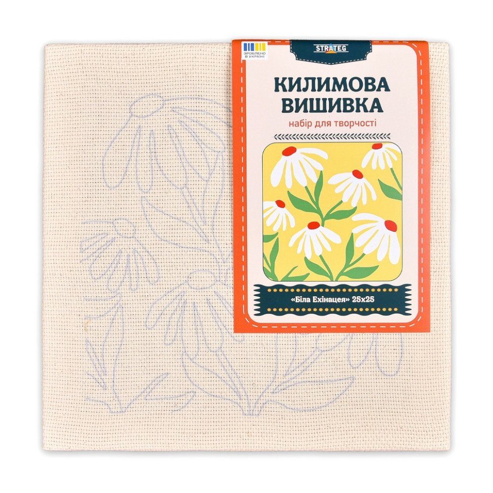 Набір для килимової вишивки "Біла Ехінацея" CCX2525-16 розмір 25х25 см 2