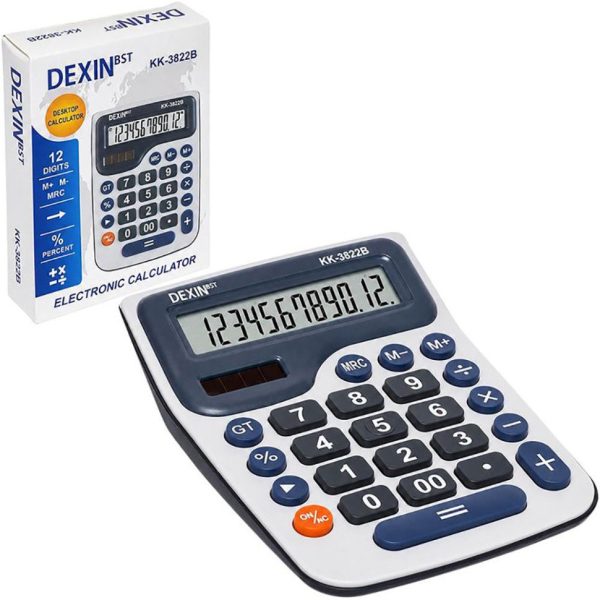 Електронний калькулятор KK-3822B з великими кнопками 14x11x 3,5 см