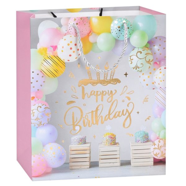 Пакет подарунковий Happy Birthday MK 5951-M-2 розмір 32х26х10 см