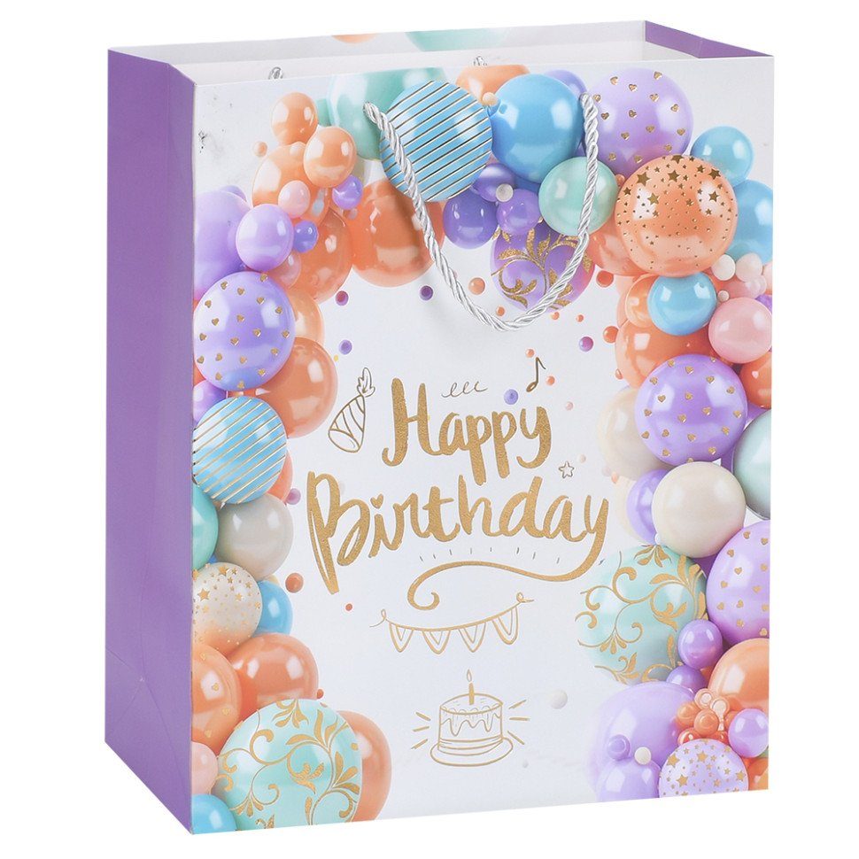 Пакет подарунковий Happy Birthday MK 5951-M-4 розмір 32х26х10 см