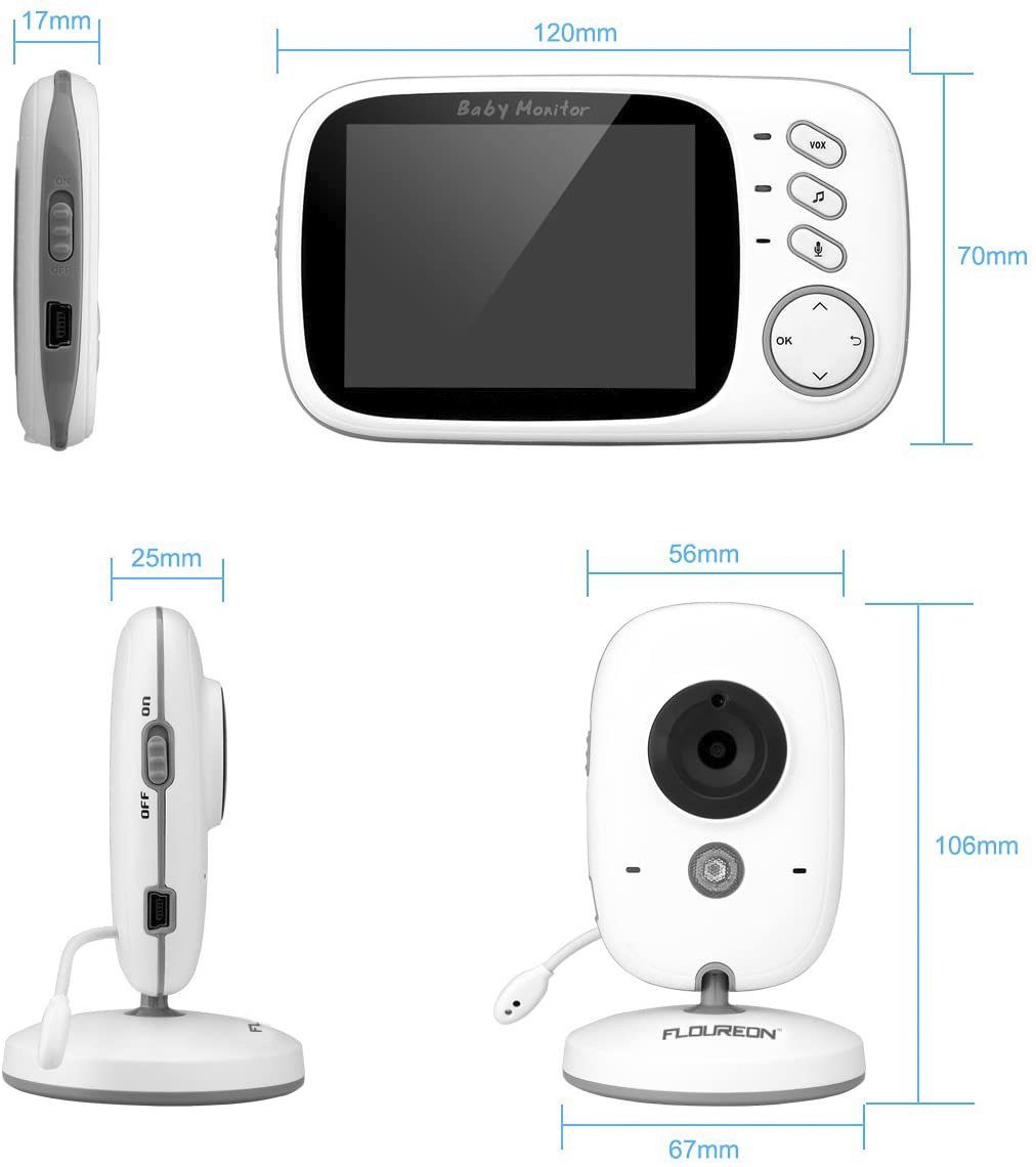 Відеоняня зі зворотним зв'язком бездротова Baby Monitor VB603, HD720P, 3,2" 7