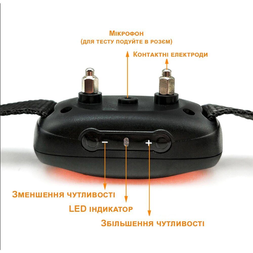 Нашийник антигавкіт для собак Digital Lion BK-C01, ультразвуковий, з вібрацією, помаранчевий/синій 2