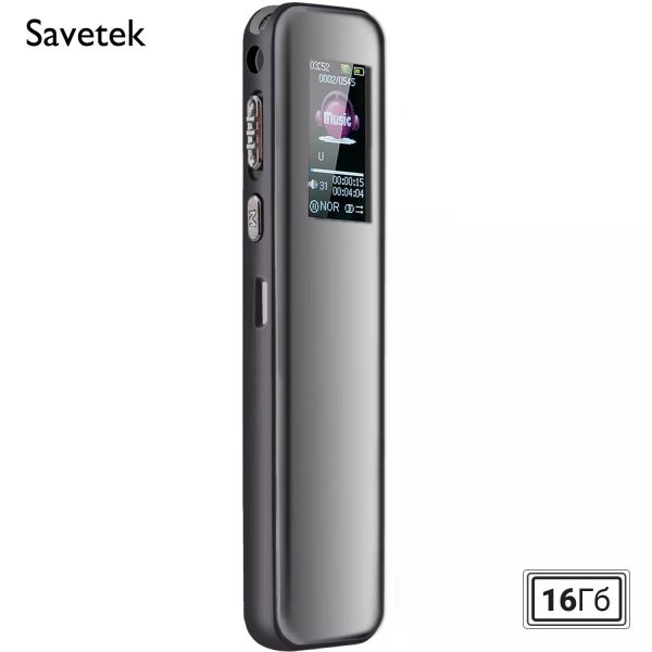 Професійний цифровий диктофон з активацією голосом Savetek GS-R60, 16 Гб, до 25 годин запису