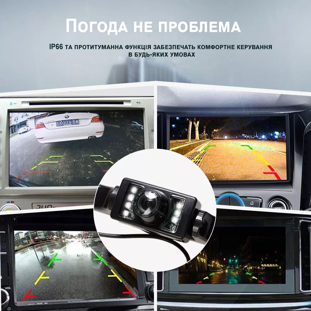 Автомобільна камера заднього виду Podofo P0072A1, з функцією нічного бачення, захищена від вологи, IP66, 120° 5