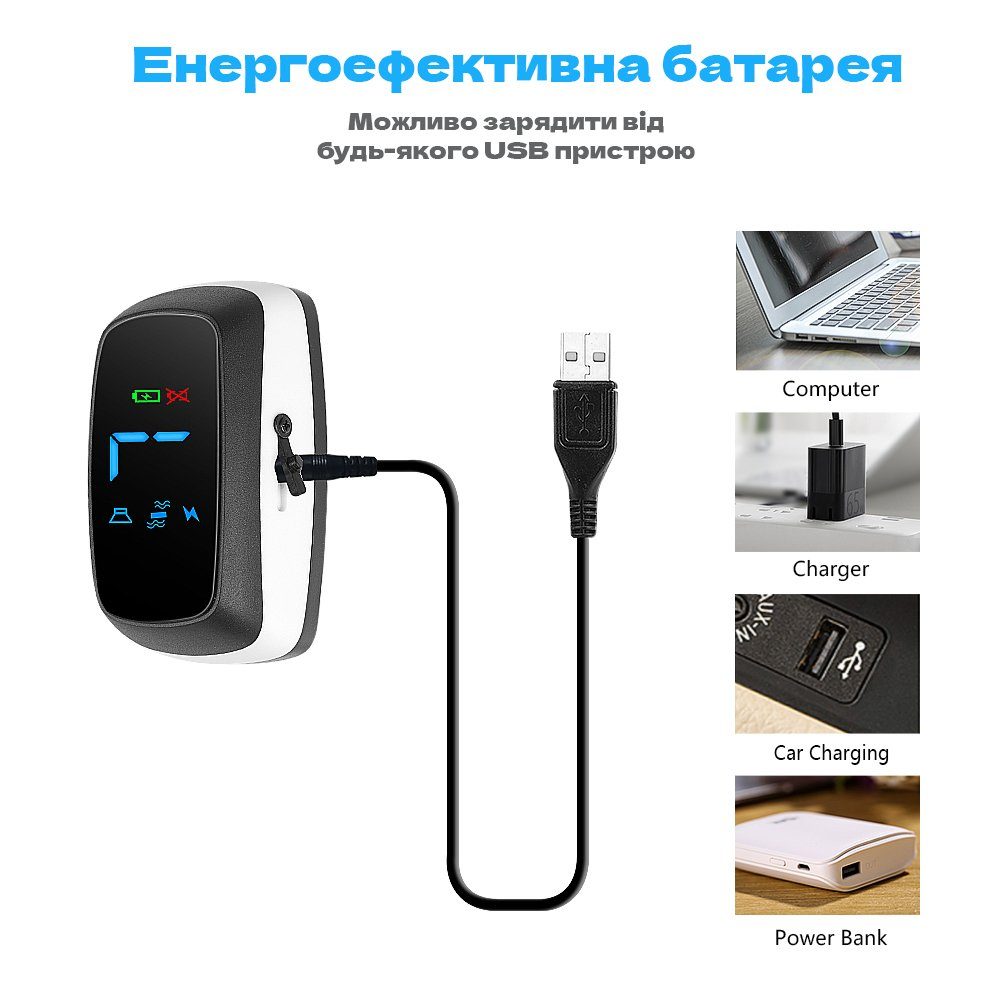 Електронний нашийник антигавкіт для собак Digital Lion BK-C03, ультразвуковий, з вібрацією і током, білий 6