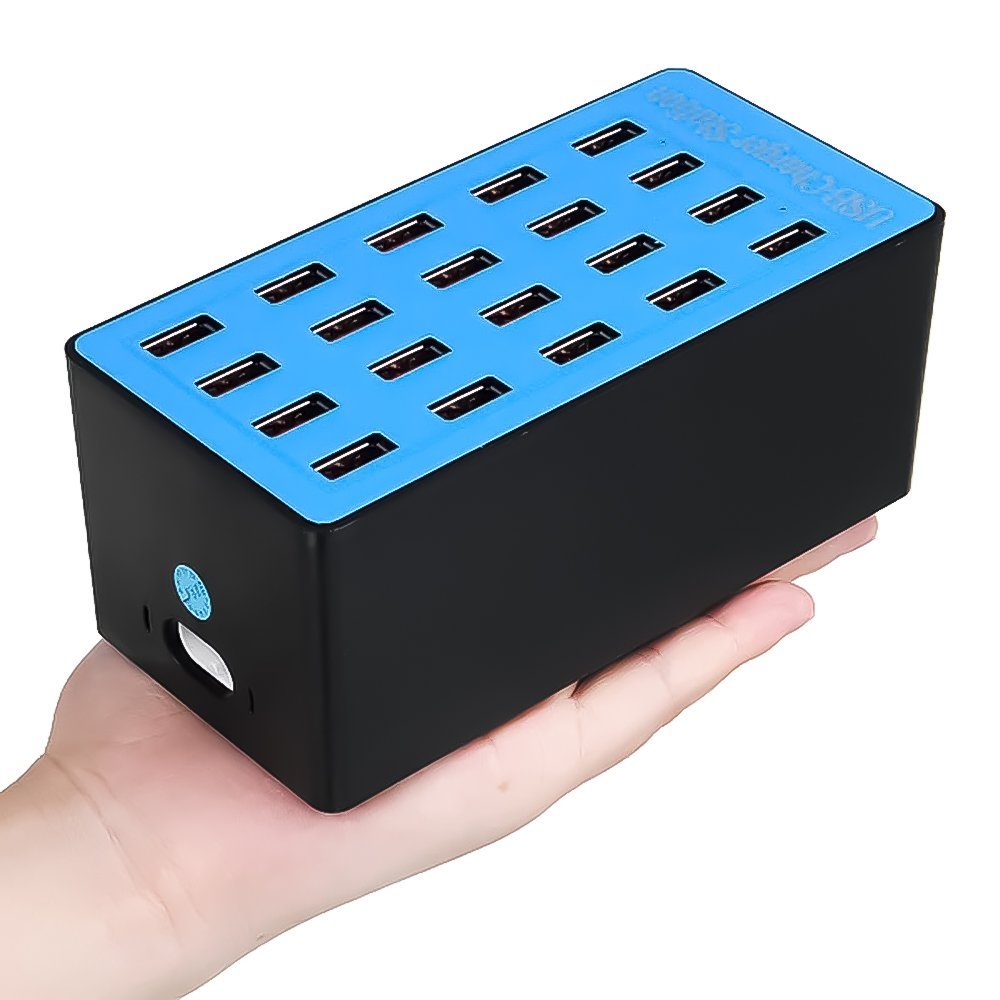 Мультизарядний пристрій на 20 USB портів Addap MCS-A5+, док-станція, 100W, blue 2