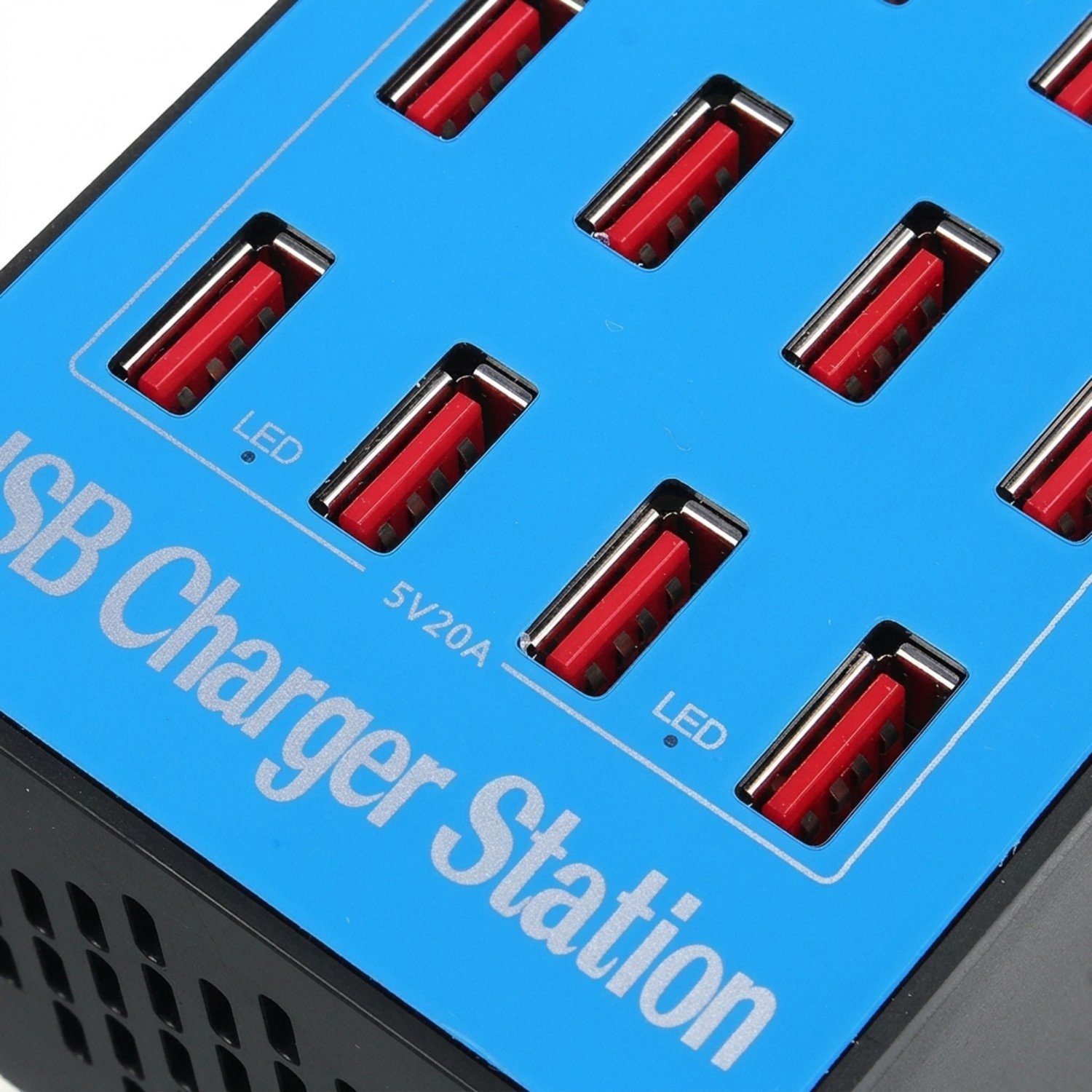 Мультизарядний пристрій на 20 USB портів Addap MCS-A5+, док-станція, 100W, blue 11