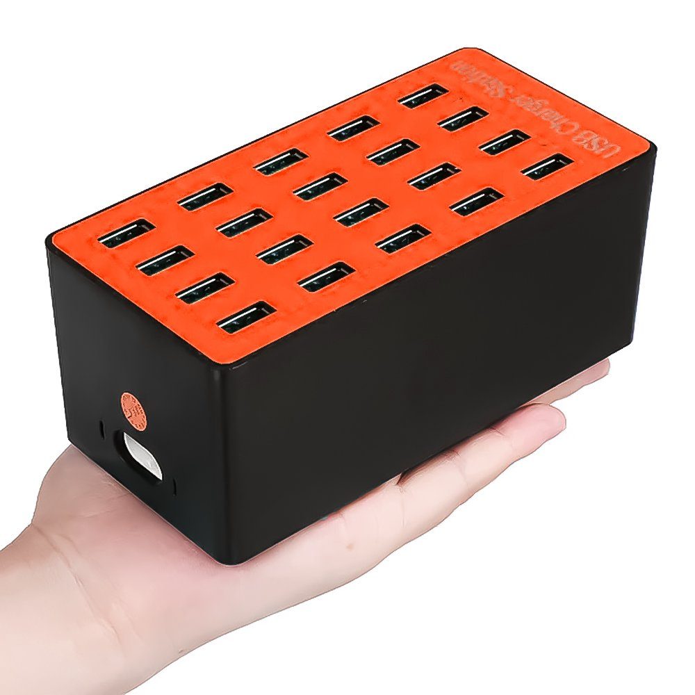 Мультзарядний пристрій на 20 USB портів Addap MCS-A5, док-станція, 80W, помаранчева 3