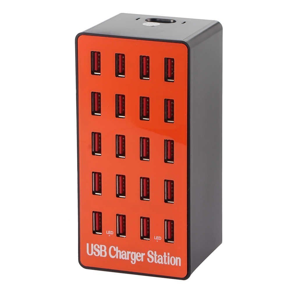 Мультзарядний пристрій на 20 USB портів Addap MCS-A5, док-станція, 80W, помаранчева 5