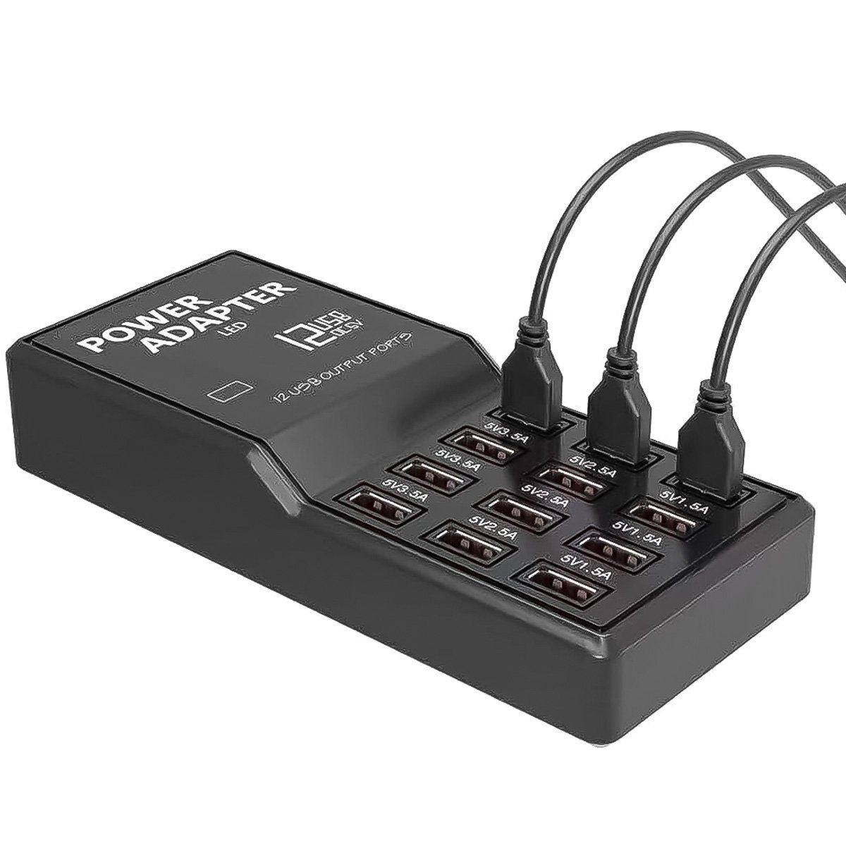 Мережевий зарядний пристрій Addap WLX-858, мзп на 12 USB портів, 60W 12