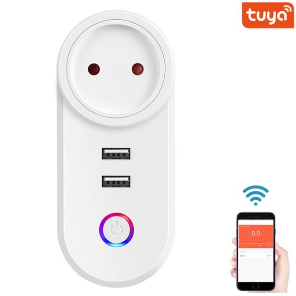 Розумна Wifi розетка USmart IS-02w з USB роз'ємами, 16А, підтримка Tuya, Android / iOS