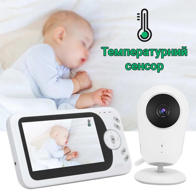 Бездротова відеоняня з двостороннім аудіозв'язком Baby Monitor VB608, з датчиком температури 6