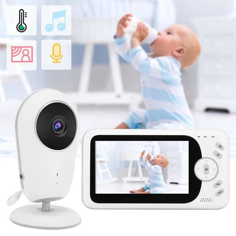 Бездротова відеоняня з двостороннім аудіозв'язком Baby Monitor VB608, з датчиком температури 11