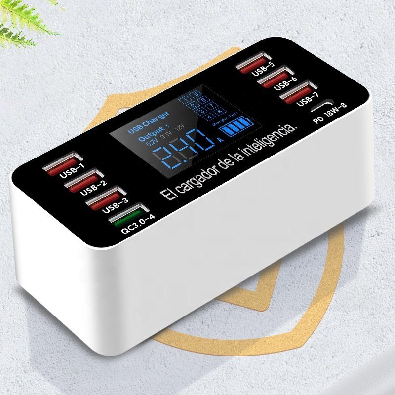 Мультизарядний пристрій на 8 портів Addap WLX-A9P, МЗП з дисплеєм, 60W 10