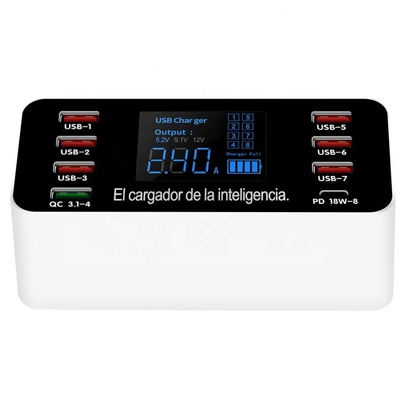Мультизарядний пристрій на 8 портів Addap WLX-A9P, МЗП з дисплеєм, 60W 2