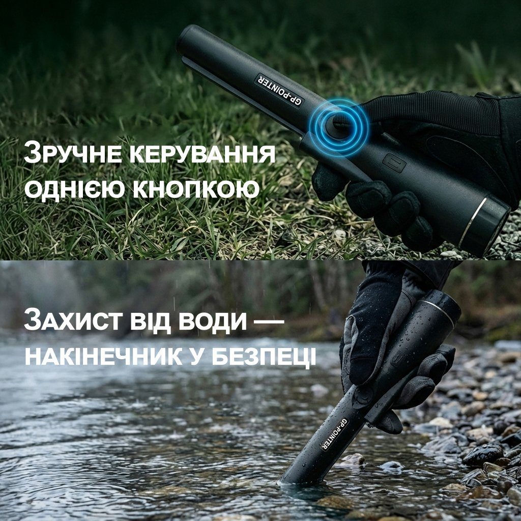 Вологостійкий пінпоінтер GP-Pointer, металошукач - цілевказувач, Чорний 4