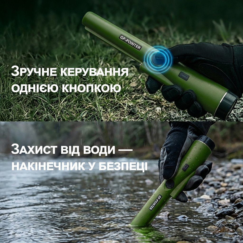 Вологостійкий пінпоінтер GP-Pointer, металошукач - цілевказувач, Зелений 4