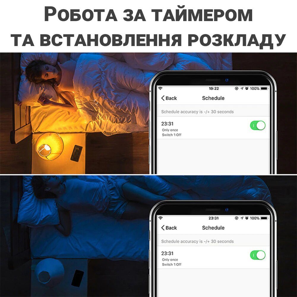 Розумний мережевий фільтр з WiFi підключенням USmart IS-03w, подовжувач на 4 розетки + 4 USB, підтримка Tuya, Android / iOS 11