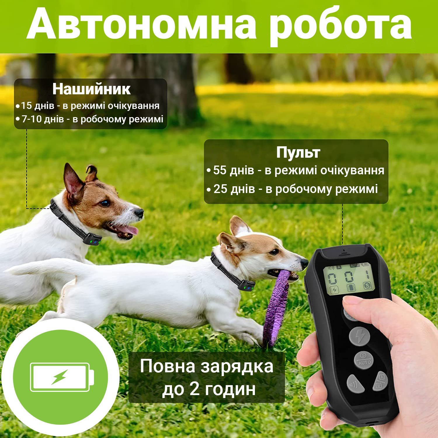 Електронашийник для дресирування собак + антигавкіт iPets K268, нашийник електронний 2в1, до 350 м 5
