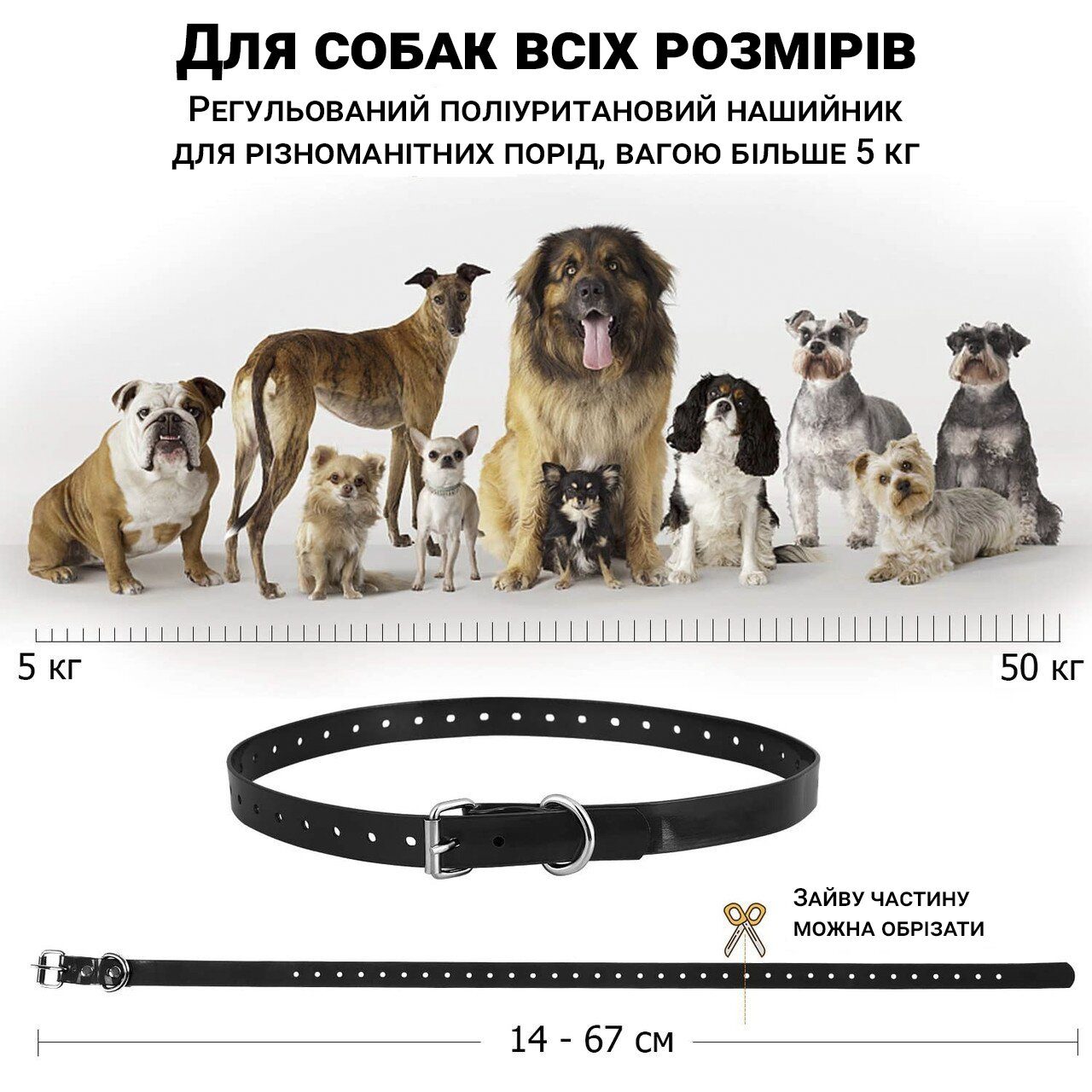 Додатковий ремінь для електронашийника Pet DTC-800, Чорний 4