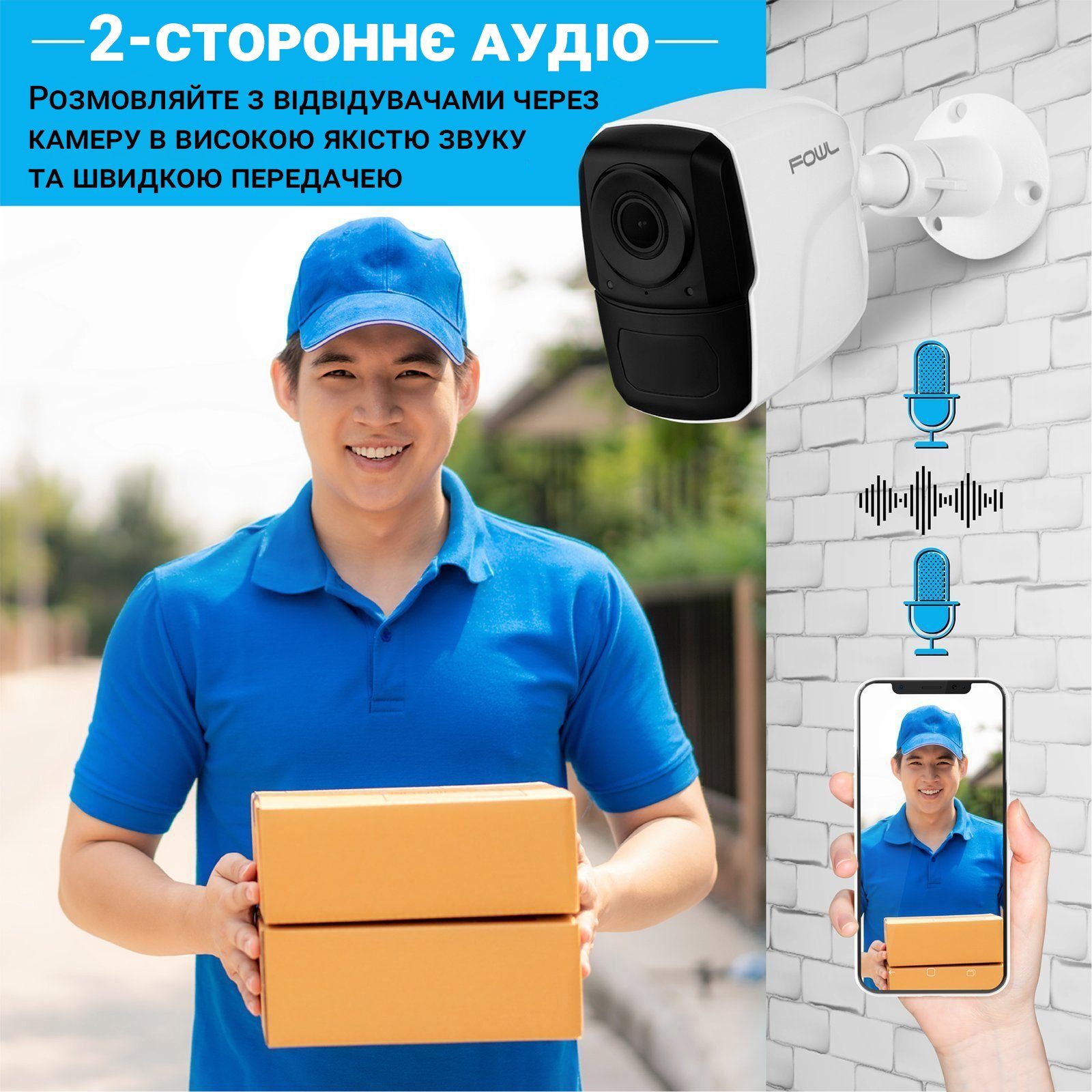 Автономна вулична WiFi камера відеоспостереження Camsoy F1, з датчиком руху та нічним баченням, White 6