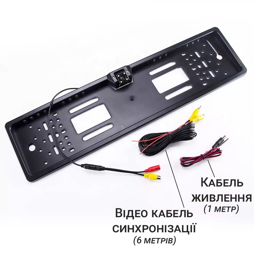 Автомобільна камера заднього виду в номерній рамці номерного знаку Podofo K0230P, з підсвічуванням та поворотним механізмом, IP68, 170° 12