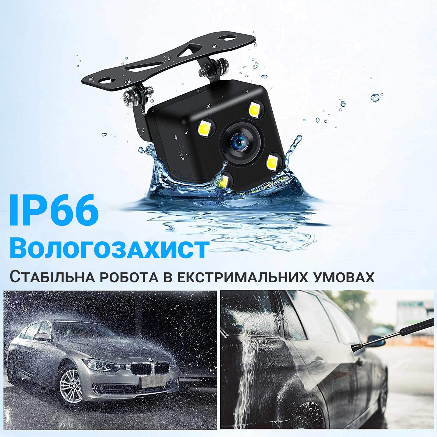 Автомобільна камера заднього виду з LED підсвіткою Podofo R0003A2P | паркувальна камера для автомобіля, IP66, 170 ° 9