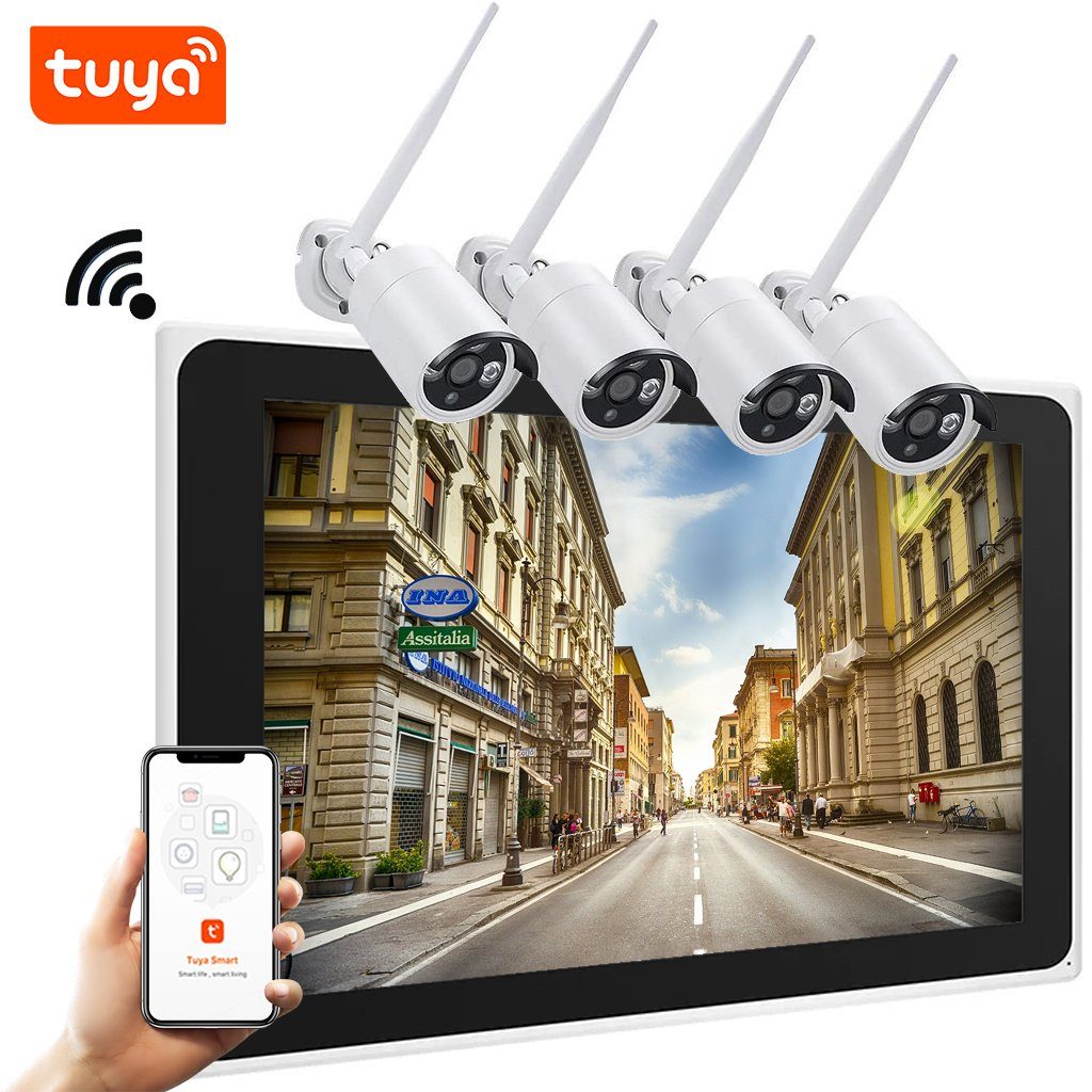 Бездротовий WiFi комплект відеоспостереження з монітором та 4 камерами USmart ICK-05w, підтримка Tuya, 3 Мп 2