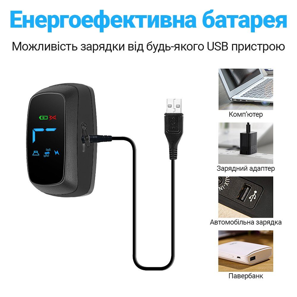 Електронний нашийник антигавкіт для собак Digital Lion BK-C03, ультразвуковий, з вібрацією і током, чорний 5