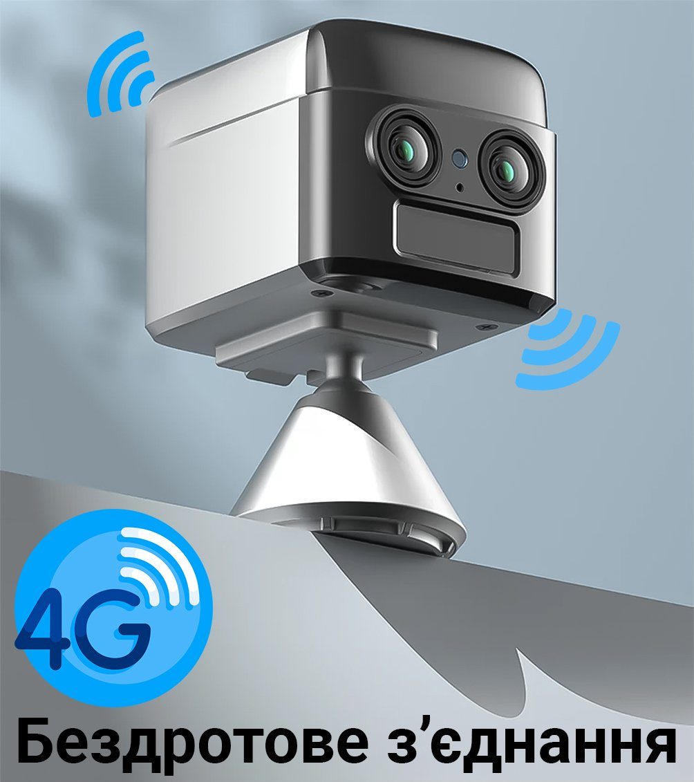 Бездротова 4G міні камера відеоспостереження Camsoy S70G, з подвійною лінзою та датчиком руху, 3 Мп, 1080P, iOS/Android 3