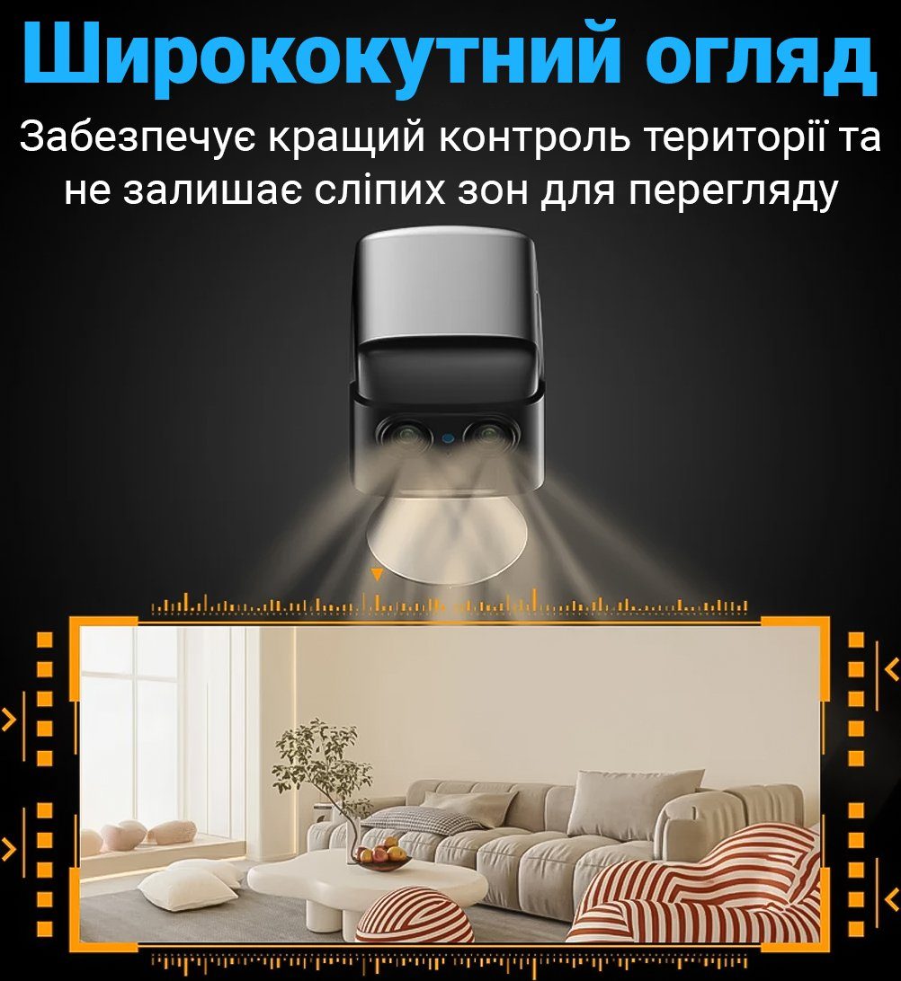 Бездротова 4G міні камера відеоспостереження Camsoy S70G, з подвійною лінзою та датчиком руху, 3 Мп, 1080P, iOS/Android 6
