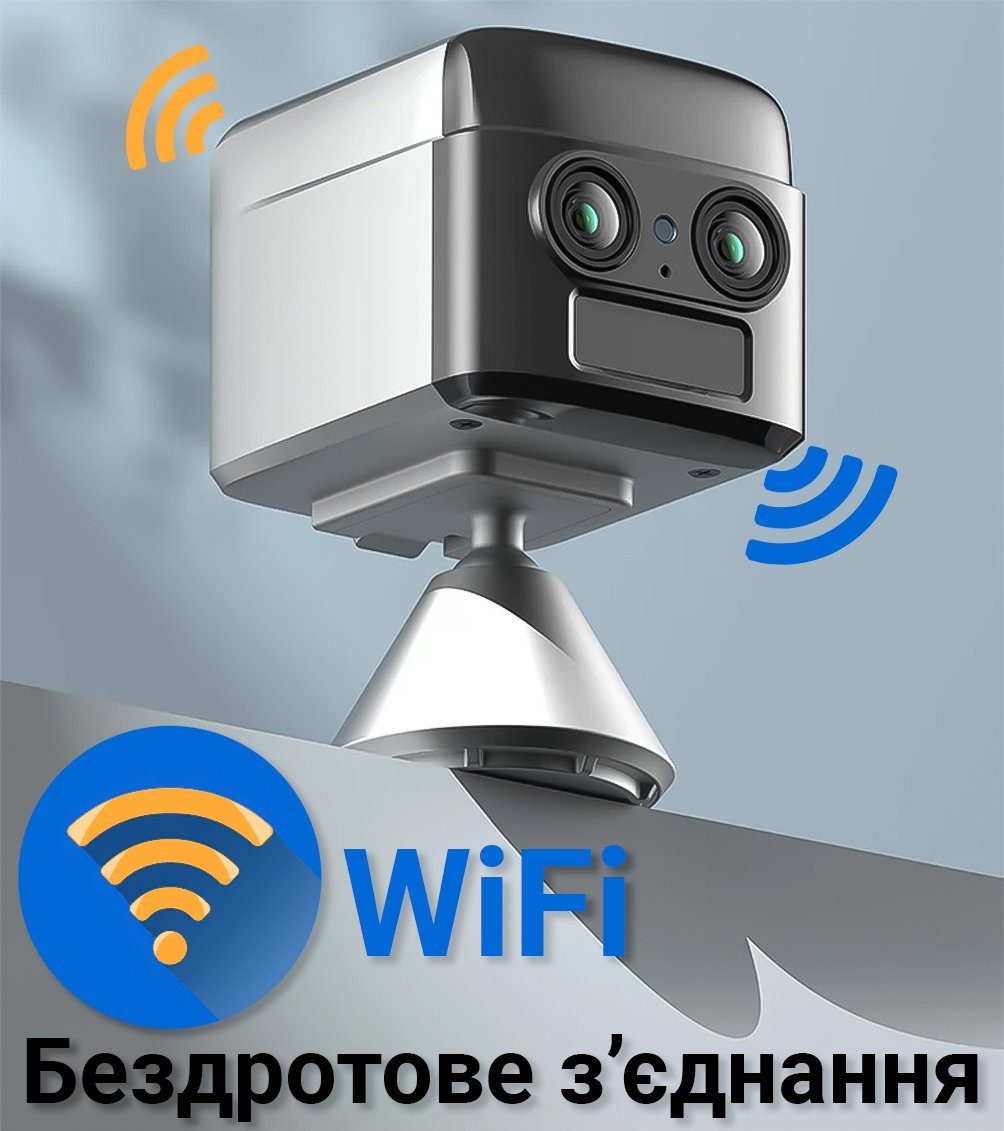 WiFi міні камера відеоспостереження Camsoy S70W, з подвійною лінзою та датчиком руху, до 70 днів автономної роботи, iOS / Android, FullHD 1080P 3