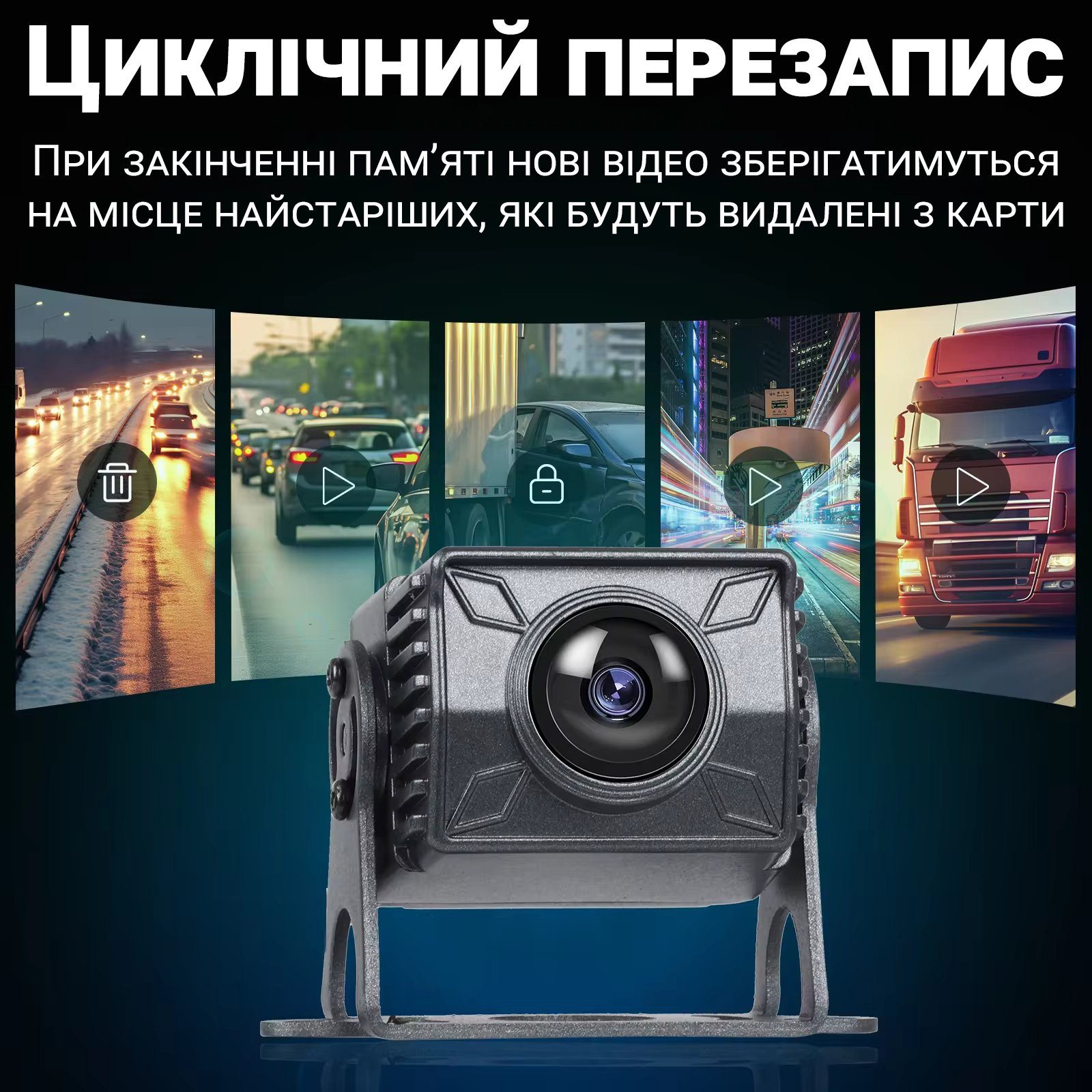 Автомобільний паркувальний комплект з 10.1" екраном та 4 камерами заднього виду Podofo A3554, для вантажних автомобілів, CarPlay/Android Auto, Bluetooth, FM 12