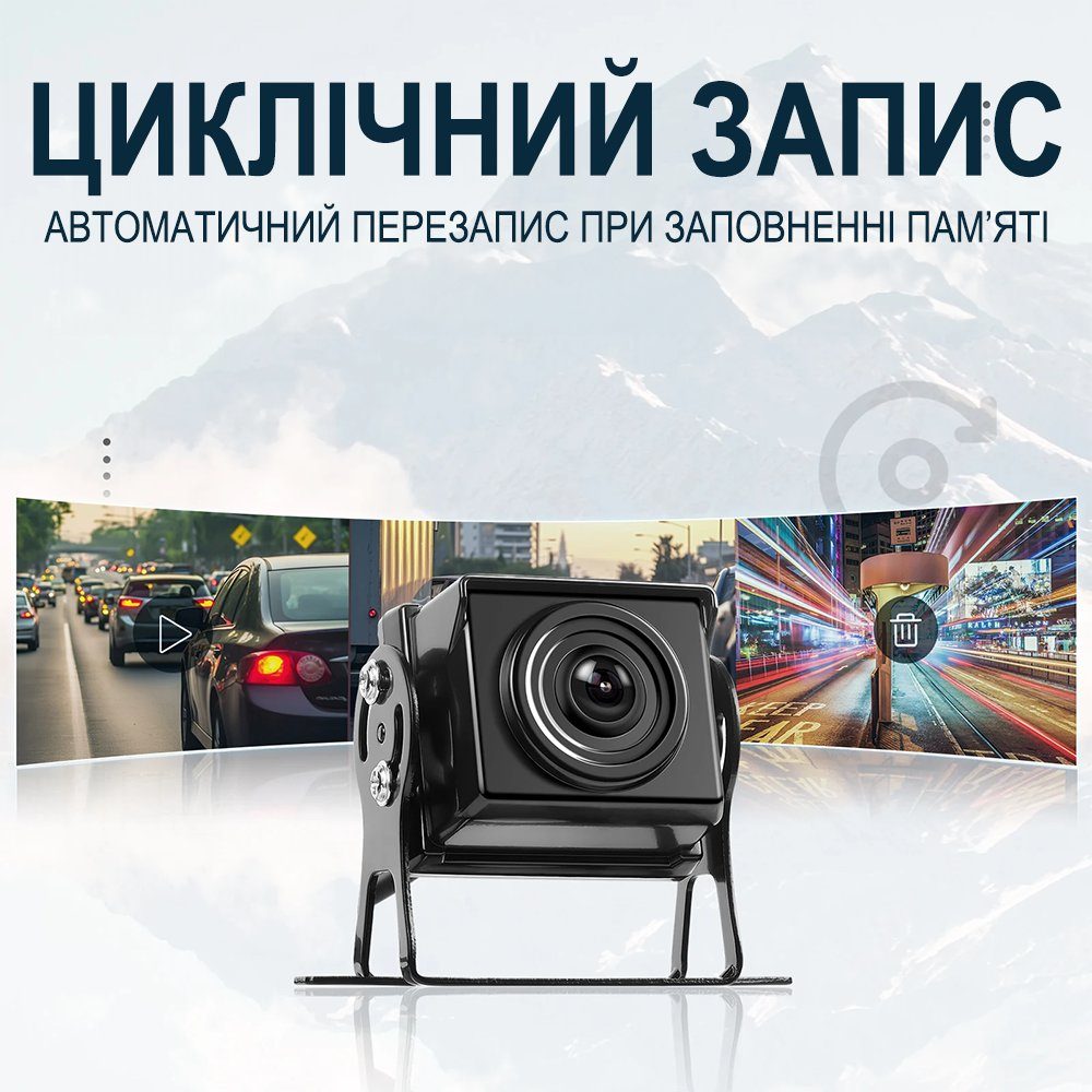 Автомобільний монітор 10.1" з 4-ма камерами заднього виду Podofo A3768, паркувальний комплекс для вантажних автомобілів з відеореєстратором, Android Auto/CarPlay, Bluetooth, FM, Wi-Fi 10