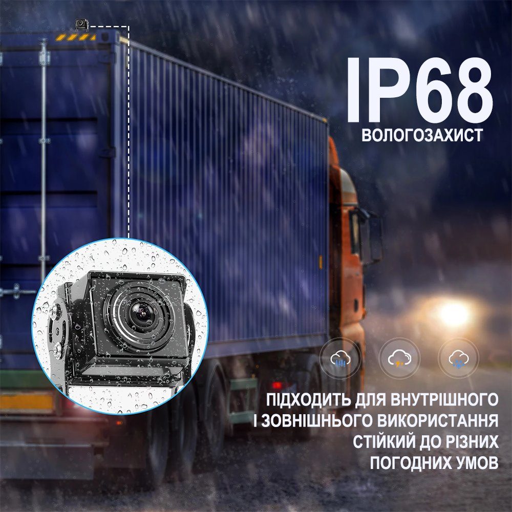 Автомобільний монітор 10.1" з 4-ма камерами заднього виду Podofo A3768, паркувальний комплекс для вантажних автомобілів з відеореєстратором, Android Auto/CarPlay, Bluetooth, FM, Wi-Fi 6