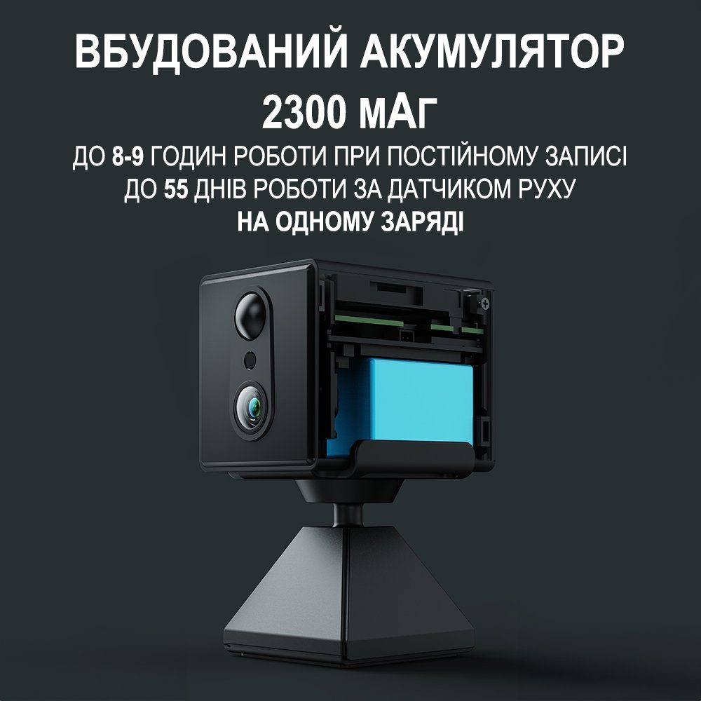 Wi-Fi міні камера відеоспостереження Camsoy T9W3, до 55 днів роботи з PIR датчиком руху, нічним баченням, iOS/Android, FullHD 1080P 3