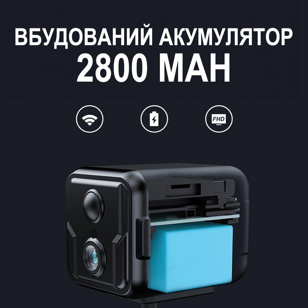 WiFi міні камера відеоспостереження Camsoy T9W5, до 75 днів роботи з PIR датчиком руху, iOS/Android, FullHD 1080P 4