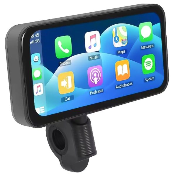 Мультимедійний монітор для мотоцикла Podofo A3659, з Bluetooth, Wi-Fi, Apple CarPlay\Android Auto, GPS, 6,25", чорний