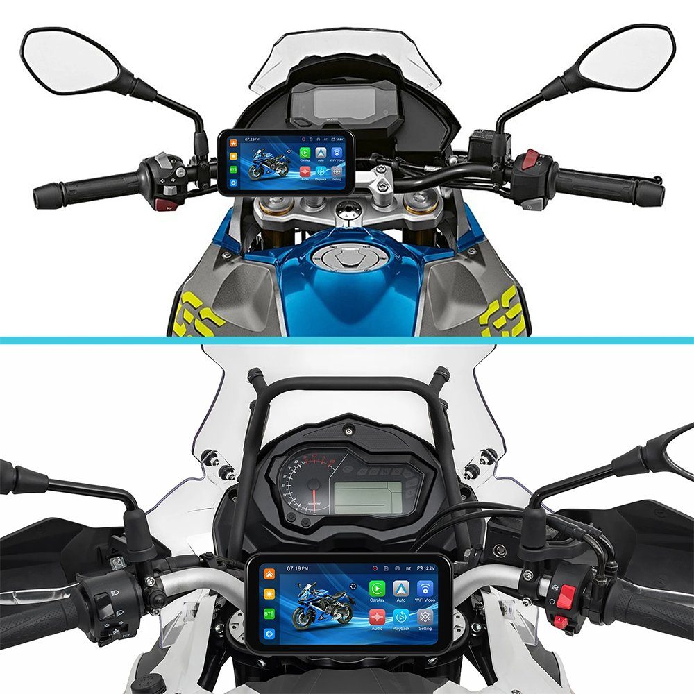 Мультимедійний монітор для мотоцикла Podofo A3659, з Bluetooth, Wi-Fi, Apple CarPlay\Android Auto, GPS, 6,25", чорний 12